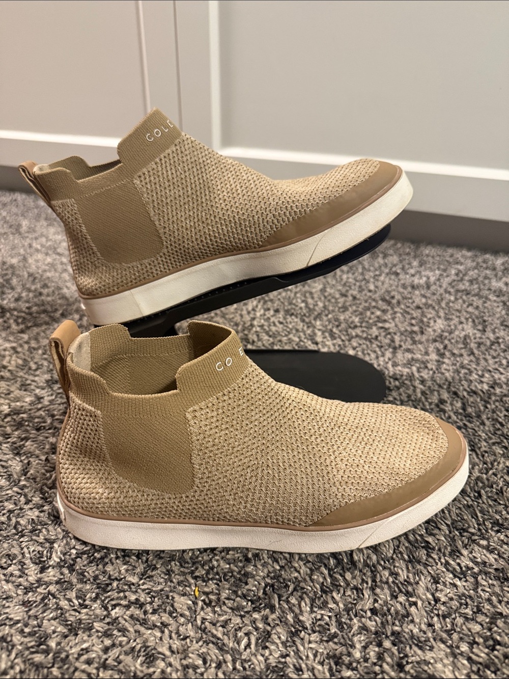 Cole Haan Women’s 7 GrandPro Knit Slip-On Sneakers Tan Beige